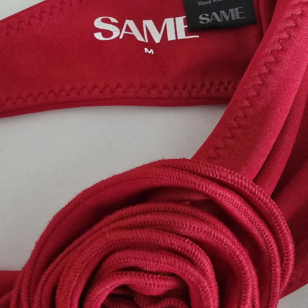 SAME LA Scarlet Bandeau Bikini with Rose Accent - Picture 6 of 10
